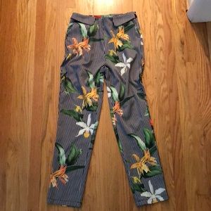 Floral/striped trousers